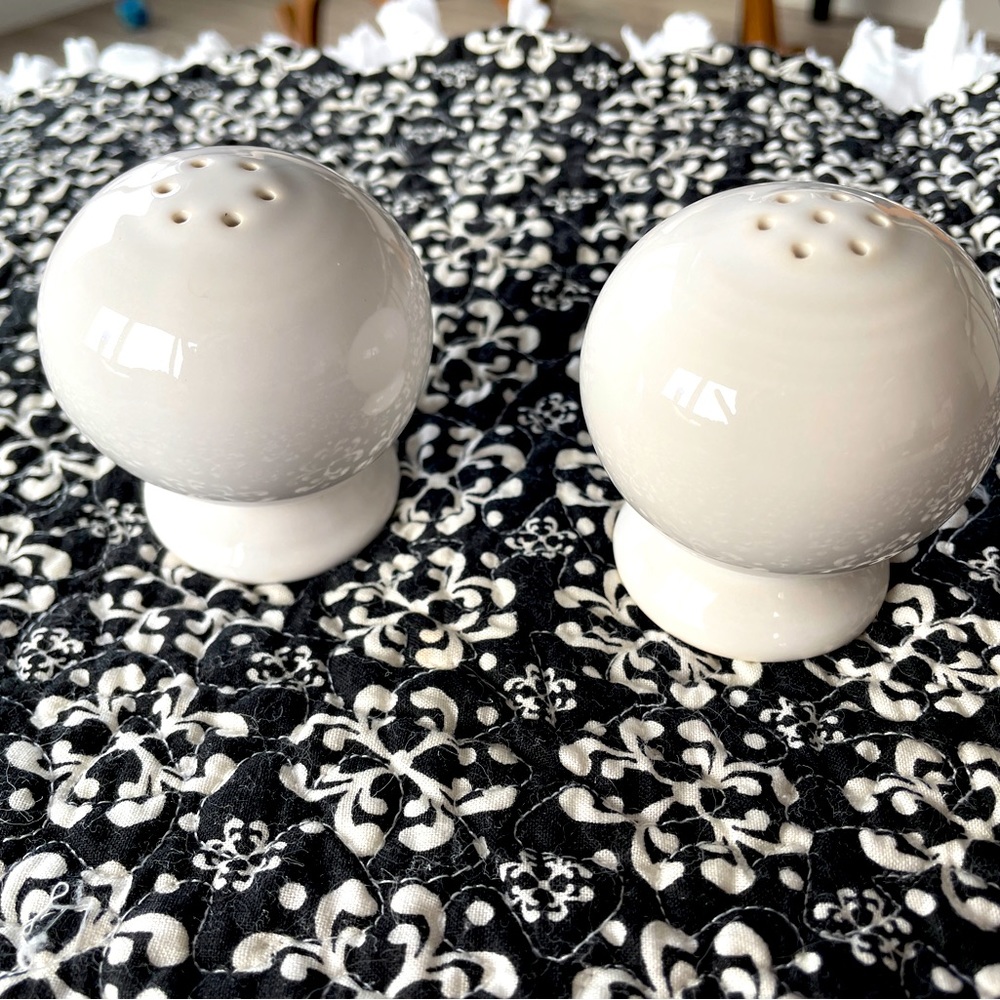 New white Fiesta salt and pepper shakers